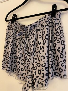 American Eagle Outfitters Lavender and Black Leopard Print Pajama Shorts